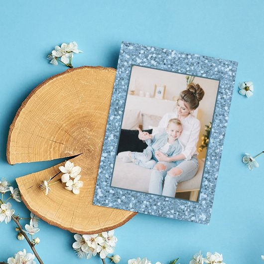 Moderne blauwe foto Moederdag Holiday Kaart