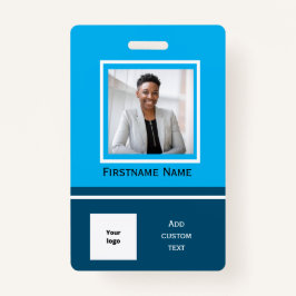 Moderne blauwe foto werknemer badge ID werkkaart