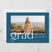 Moderne Blauwe Fotoklas van Afstuderen 2025 Aankondiging (Voorkant)