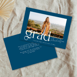 Moderne Blauwe Fotoklas van Afstuderen 2025 Aankondiging