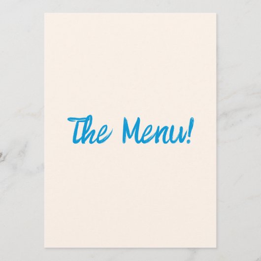 Moderne Blauwe Franse Stijl Hand Getrokken Retro B Menu (Achterkant)