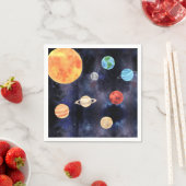 Moderne Blauwe Galaxy Planeten en Sterren Ruimte Servet (Insitu)