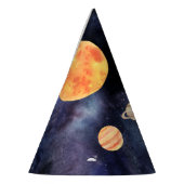 Moderne Blauwe Galaxy Planeten Ruimte Feesthoedjes (Links)