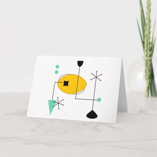 moderne blauwe gele retro kaart (Voorkant)