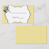 Moderne Blauwe Gele Streep Bruiloft Plaats Kaarten Plaatskaartje (Voorkant / Achterkant)