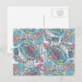 Moderne  blauwe gele Waterverf Briefkaart (Voorkant / Achterkant)