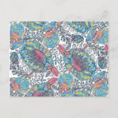 Moderne  blauwe gele Waterverf Briefkaart (Voorkant)