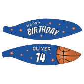 Moderne Blauwe Gelukkige Verjaardagssterren Keepsa Basketbal (Panelen)