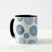 Moderne Blauwe Geometrisch Mok (Voorkant links)