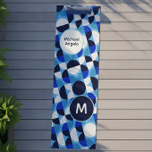 Moderne Blauwe Geometrische Bauhaus Monogram Aange Yogamat