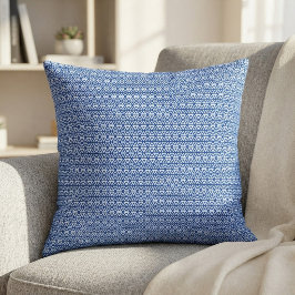 Moderne Blauwe Geometrische Driehoek Patroon Minim Accent Kussen