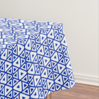 Moderne Blauwe Geometrische Driehoek Patroon Minim Tafelkleed