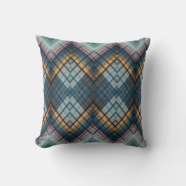 Moderne blauwe geometrische geruite kussensloop kussen
