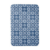 Moderne Blauwe Geometrische Patroon Badmat (Voorkant Verticaal)