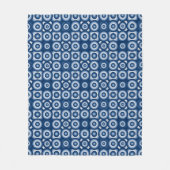 Moderne Blauwe Geometrische Patroon Fleece Deken (Voorkant)