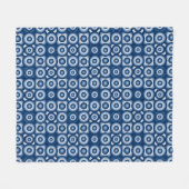 Moderne Blauwe Geometrische Patroon Fleece Deken (Voorkant (Horizontaal))