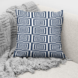 Moderne Blauwe Geometrische Patroon Kussen