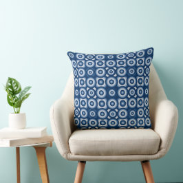 Moderne Blauwe Geometrische Patroon Kussen