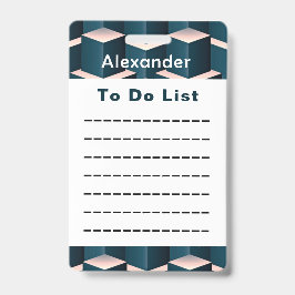Moderne Blauwe Geometrische Takenlijst Checklist A Badge