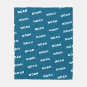 Moderne blauwe gepersonaliseerde herhalende naam p fleece deken (Voorkant)