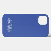 Moderne Blauwe Gepersonaliseerde Monogramnaam Case-Mate iPhone Case (Achterkant (horizontaal))