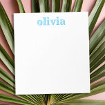 Moderne blauwe gepersonaliseerde naam notitieblok<br><div class="desc">Creëer uw eigen gepersonaliseerde notitieblok met aangepaste initiaal naam in blauw kleur en moderne minimalistische typografie.</div>