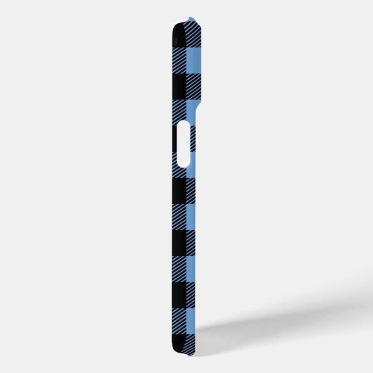 Moderne Blauwe geruite Check Patroon Naam Case-Mate iPhone Case (Achterkant / Rechts)