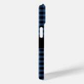 Moderne Blauwe Geruite Patroon Monogram Case-Mate iPhone Case (Achterkant / Rechts)