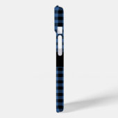 Moderne Blauwe Geruite Patroon Monogram Case-Mate iPhone Case (Achterkant / Links)