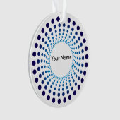 Moderne Blauwe Gestippelde Cirkel Ornament (voorkant)