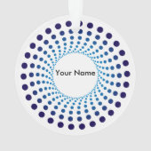 Moderne Blauwe Gestippelde Cirkel Ornament (achterkant)