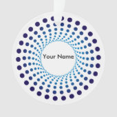 Moderne Blauwe Gestippelde Cirkel Ornament (voorkant)