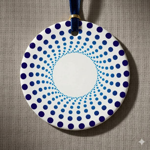 Moderne Blauwe Gestippelde Cirkel Ornament