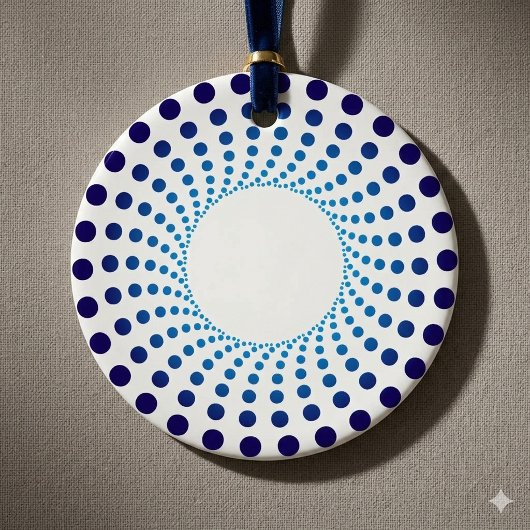 Moderne Blauwe Gestippelde Cirkel Ornament