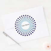 Moderne Blauwe Gestippelde Cirkel Ronde Sticker (Envelop)