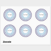 Moderne Blauwe Gestippelde Cirkel Ronde Sticker (Vel)