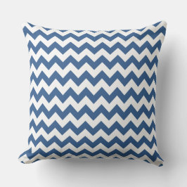Moderne Blauwe Gestreepte Chevron Patroon Kussen