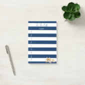 Moderne Blauwe Gestreepte, Schelpen, Takenlijst Post-it® Notes (Kantoor)