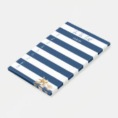 Moderne Blauwe Gestreepte, Schelpen, Takenlijst Post-it® Notes (Schuin)