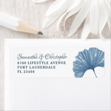 Moderne Blauwe Ginkgo-blad Bruiloft