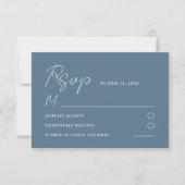 Moderne Blauwe Ginkgo Blad Bruiloft RSVP Kaart (Voorkant)