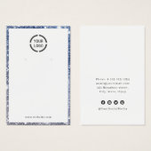 Moderne blauwe glitter aangepaste logo oorscherm visitekaartje (Voorkant /achterkant)