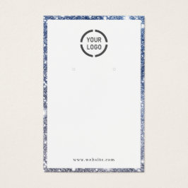 Moderne blauwe glitter aangepaste logo oorscherm visitekaartje