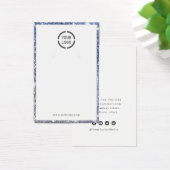 Moderne blauwe glitter aangepaste logo oorscherm visitekaartje (Bureau)