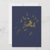 Moderne Blauwe Glitter-confetti met kerstfeest Kaart (Achterkant)