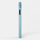Moderne Blauwe Glitter Custom Liefde Paar Foto Case-Mate iPhone Case (Achterkant/rechts)