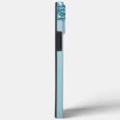 Moderne Blauwe Glitter Custom Liefde Paar Foto Case-Mate iPhone Case (Achterkant / Rechts)