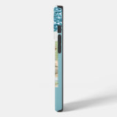 Moderne Blauwe Glitter Custom Liefde Paar Foto Case-Mate iPhone Case (Achterkant / Links)