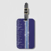 Moderne Blauwe Glitter Drip Sparkling Diamond Bagagelabel (Voorkant (verticaal))