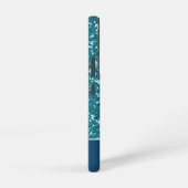 Moderne blauwe glitter gepersonaliseerd samsung galaxy hoesje (Rechterkant)